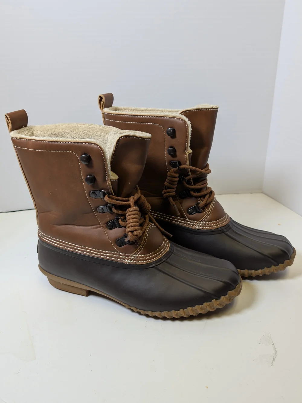 Esprit Two-Tone Brown Waterproof Lace-Up Winter Boots